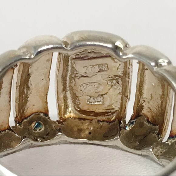 Vintage 925 Sterling Silver Milor Italy Ribbed Puffy Abstract Modern Ring 7 - Picture 14 of 15